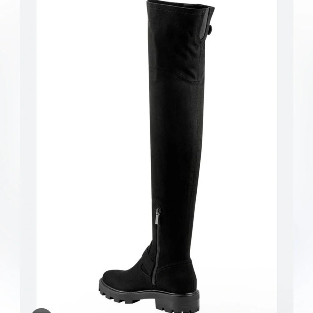 🌸MARC FISHER🌸 Ganven Lug Sole Biker Thigh-High Boots in Black  Size: 6M